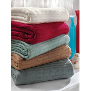 Brielle Cozy Cable Knit Throw Blanket BRLL1280